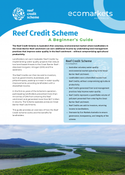 Find out how to earn additional income by participating in the Reef Credit Scheme.